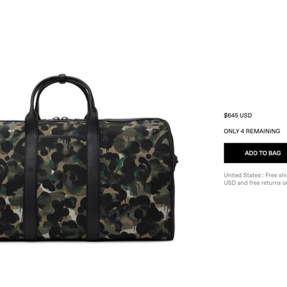 Coach Gotham Duffle Bag Camo Canvas Green Blue - Picture 2 of 16